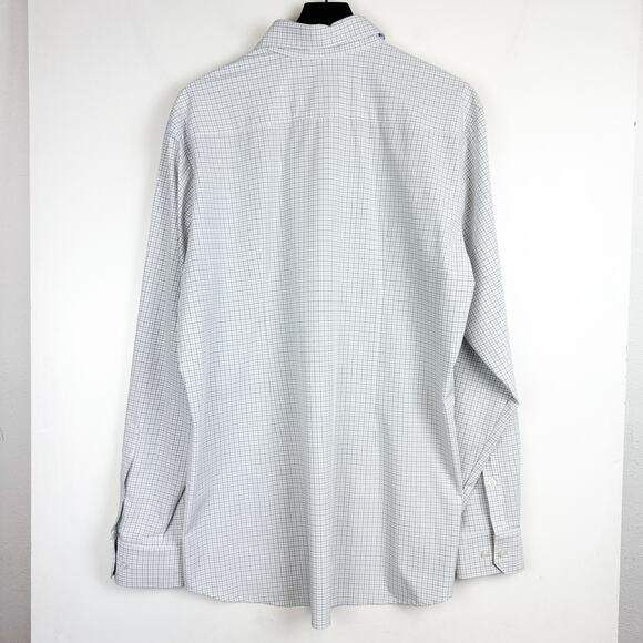 Mizzen+Main Leeward Collection Trim Fit White Blue Checks Button Shirt - 2XL XXL - Picture 7 of 9